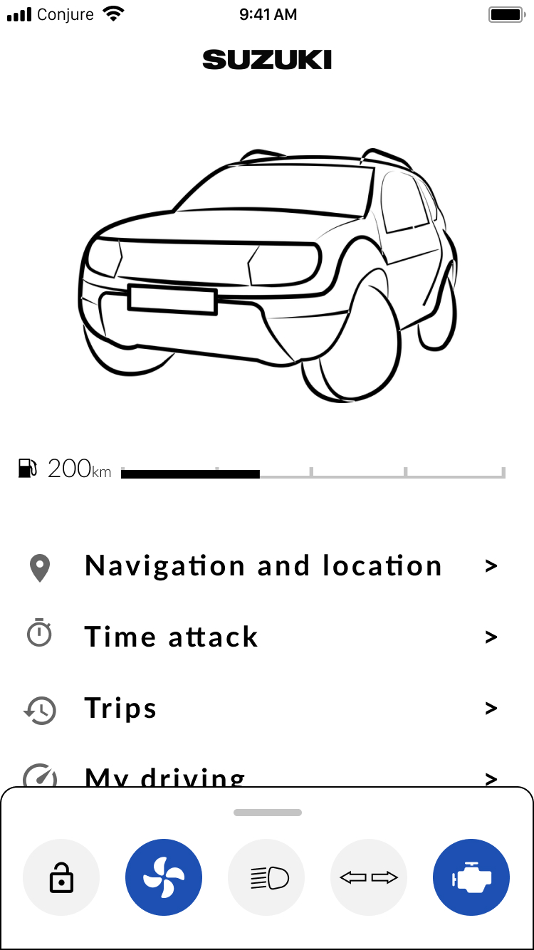 Wireframe - drawer + in-page nav Wireframe - drawer + in-page nav